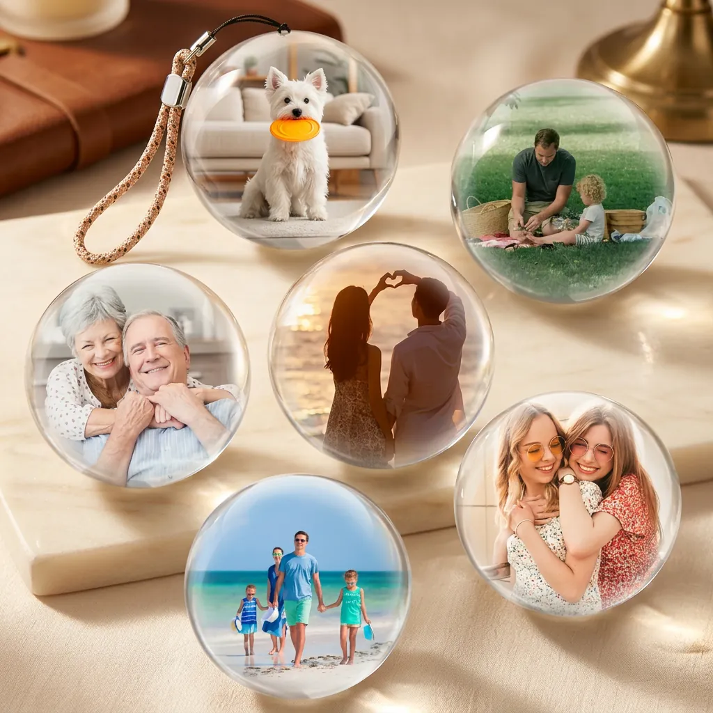Personal memories of family and friends shown inside memory orbs